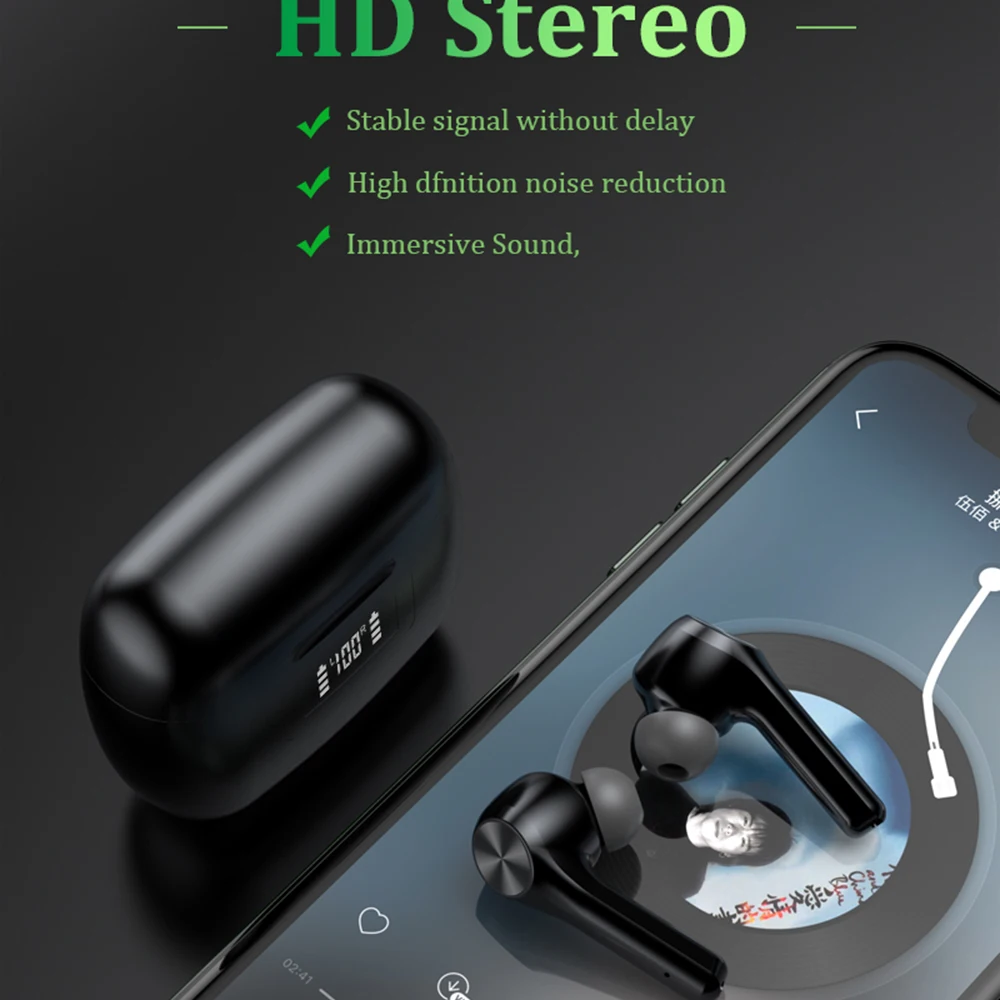 

2020 new air T9 TWS Bluetooth wireless Earphone Sport Earbuds Gaming Headset waterproof Power display For Smart Phone PK i12tws