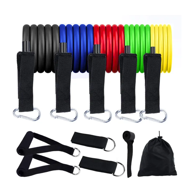 

11pcs/Set TPE Resistance Bands 150 Lbs Fitness Yoga Exercise Pull Rope Elastic Gym Expander Muscle Strength Training Equipment