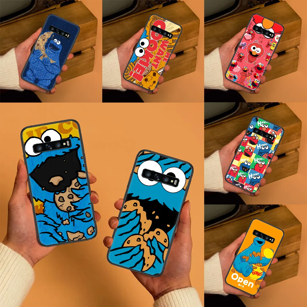 

COOKIE MONSTER Cartoon Phone case For Samsung Galaxy Note 4 8 9 10 20 S8 S9 S10 S10E S20 Plus UITRA Ultra black painting coque
