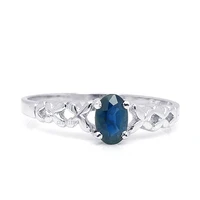 classic 925 silver sapphire ring for engagement 3mm5mm natural sapphire wedding ring sterling silver sapphire jewelry