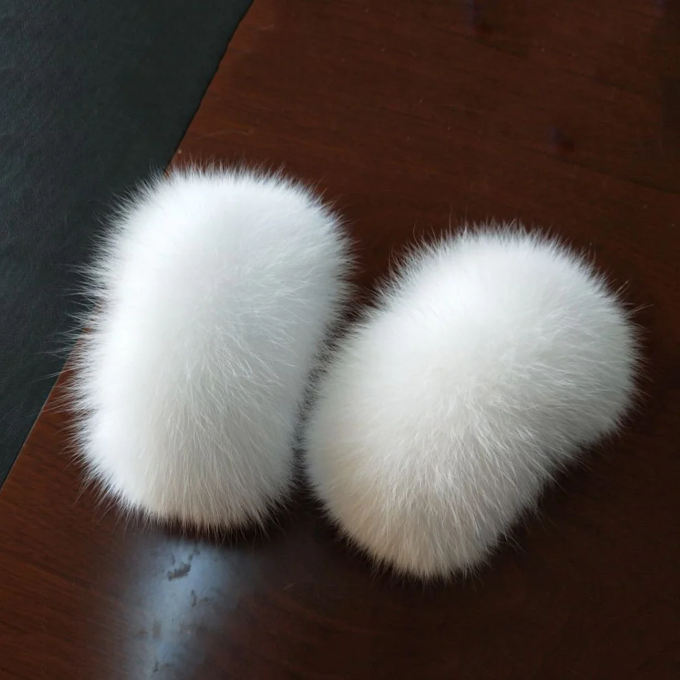 

SHZQ Real Natural Fox Fur Cuff for Winter Women Elegant Genuine Fox Fur Gloves Large Arm Cuff Femme Wristband Glove Accessories