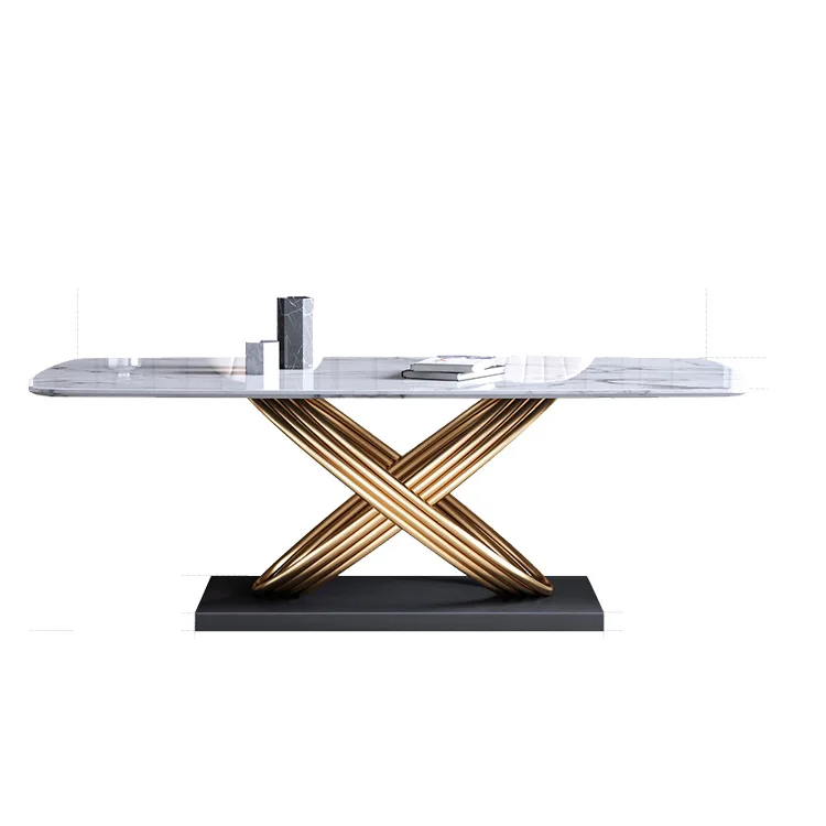 

Modern minimalist marble Scandinavian home dining table rectangular