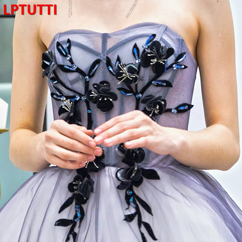 LPTUTTI Аппликации Кристалл сексуальный женский праздничный элегантный формальный Выпускной вечерние платья Необычные Короткие Роскошные вечерние платья