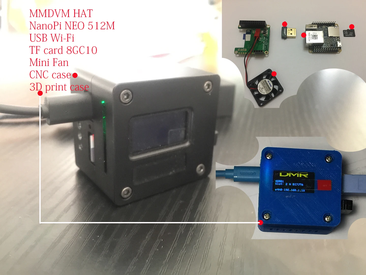 Чехол из сплава CNC MMDVM Hotspot NanoPi NEO UHF 433 МГц DMR/YSF/P25/NXDN/DSTAR/POCSAG|Запчасти и аксессуары