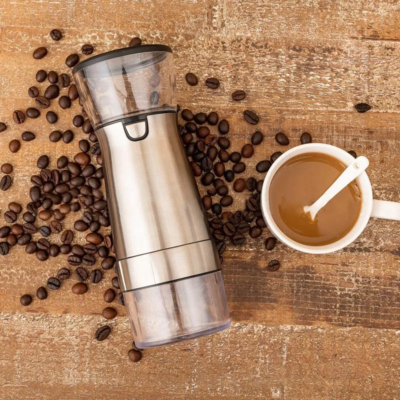 

Electric Coffee Grinder,USB Stainless Steel Coffee Beans Mill Hand Crank Grinder for Spice Nuts Seeds Home Office Travel