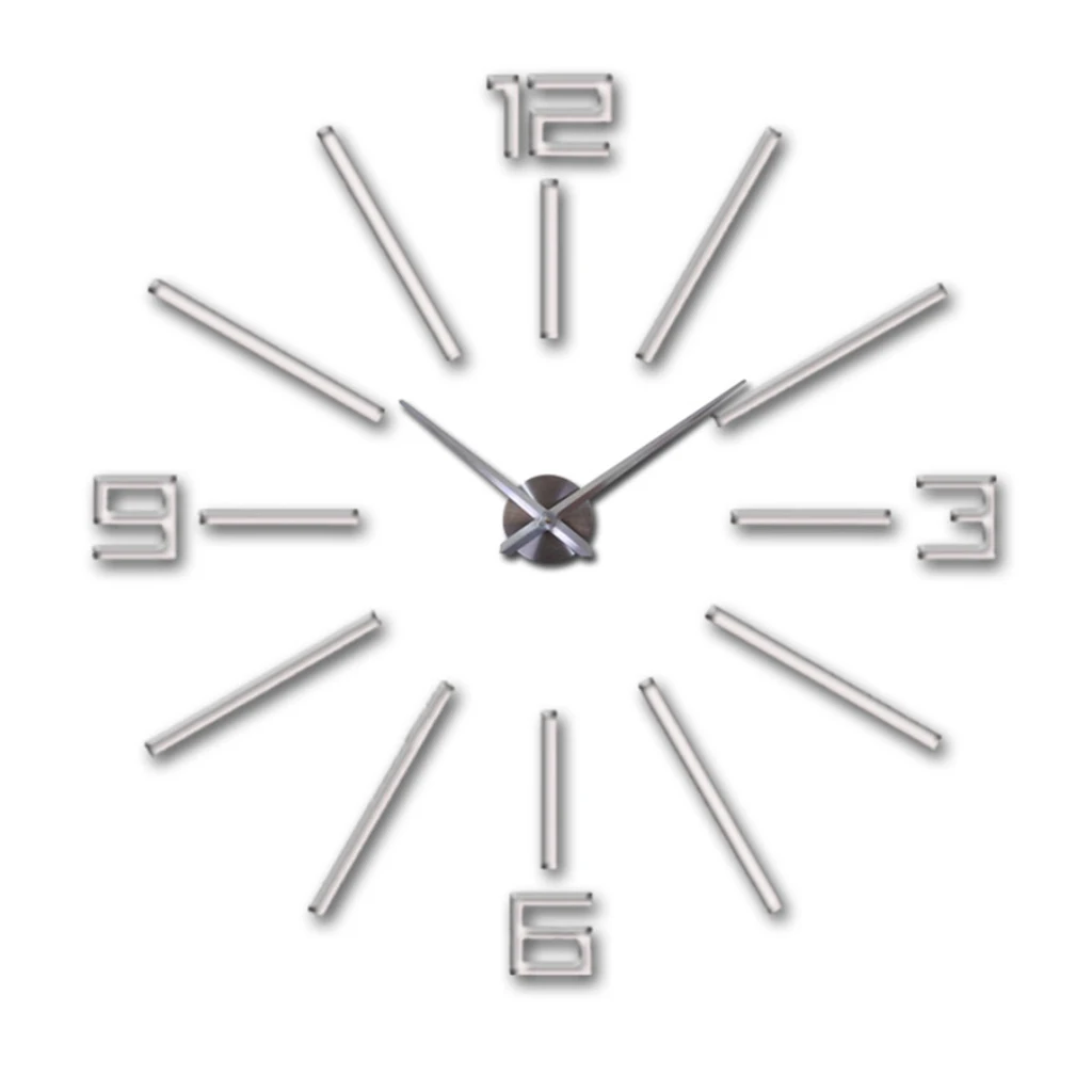 Современные аналоговые 3D зеркальные настенные часы с большим количеством