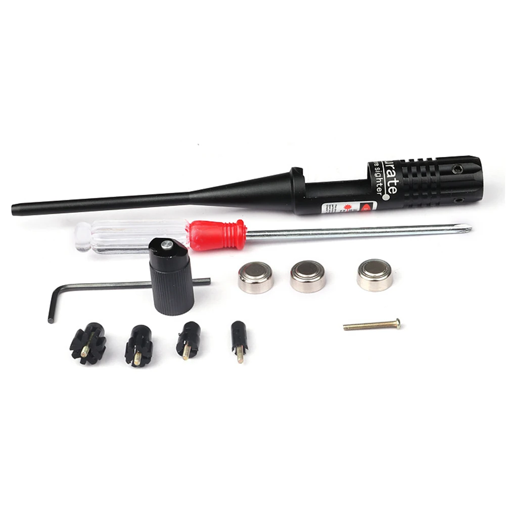 1 set adjustable adapters rifles red laser bore sighter collimator kit with box carry laser sight for 22 to 50 caliber rifies free global shipping