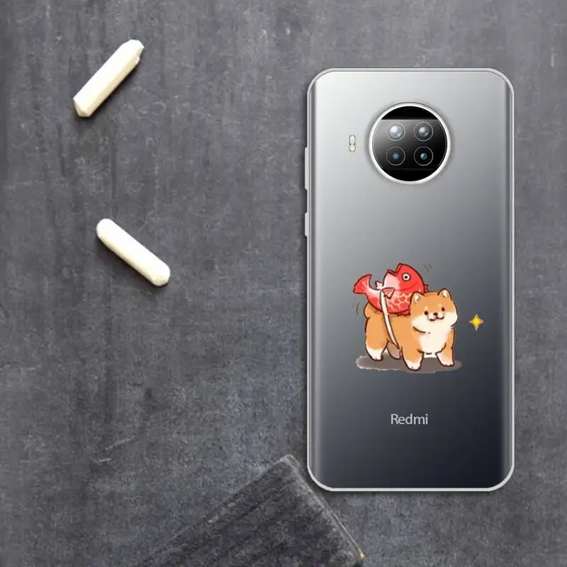 

Cute cartoon animal corgi dog Phone Case Transparent for Xiaomi Redmi note 10 t 8 9 pro lite 11