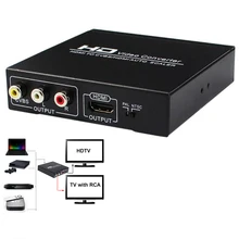 HDMI to AV RCA HDMI 1080P Converter Scaler splitter for PS4 Apple TV DVD STB (HDMI&RCA output simultaneously supported)