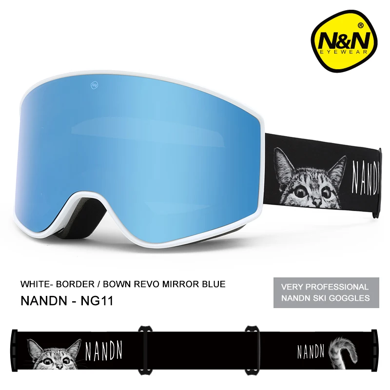 NANDN, новинка, лыжные очки, двухслойные, UV400, анти-туман, большая Лыжная маска, очки для катания на лыжах, для мужчин, женщин, для снега, сноуборда, очки