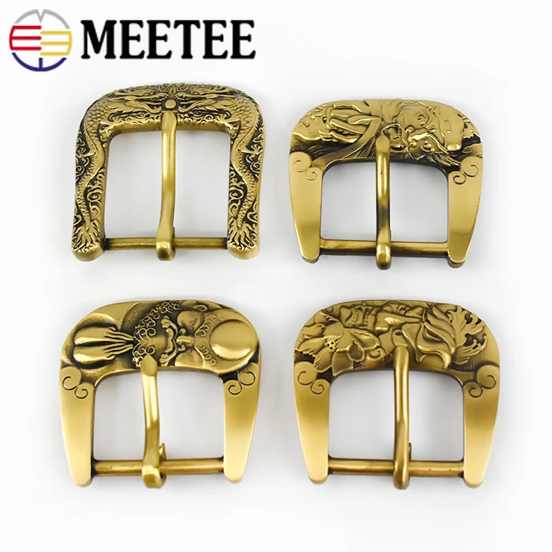 Meetee ID 40 мм Мужской Твердый латунный ремень с пряжкой в стиле дракона Пряжка для