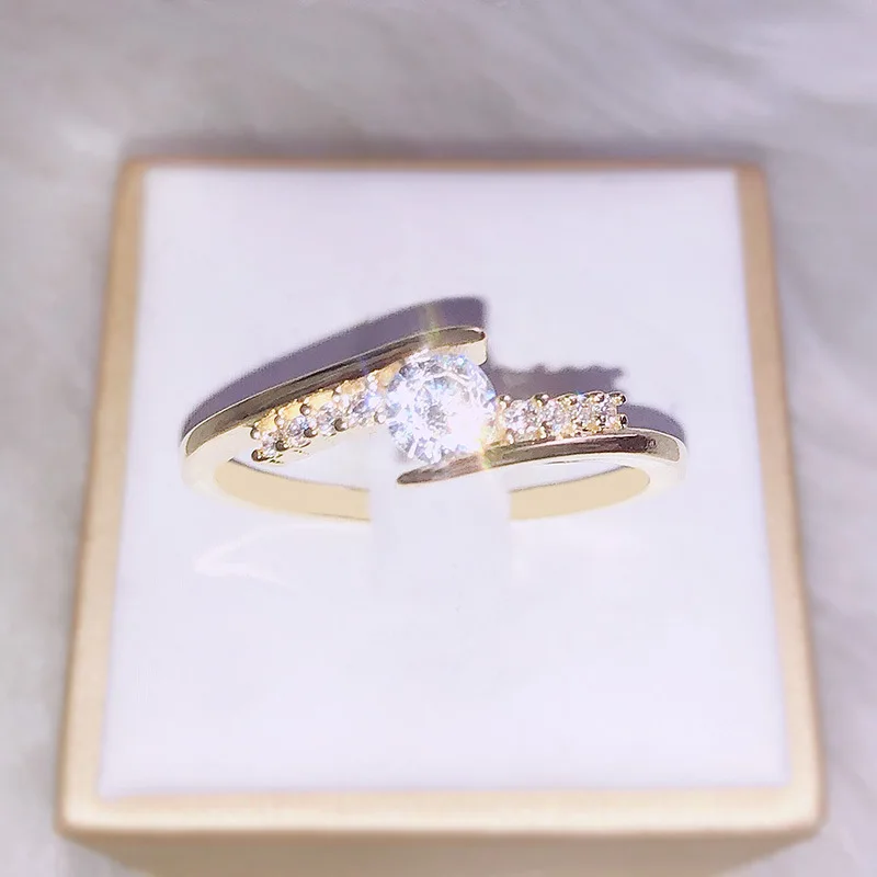 Изысканные ювелирные изделия роскошные золотые обручальные кольца для женщин 14K