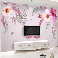 photo wallpaper modern hand painted pink birds watercolor flowers murals living room bedroom 3d waterproof stickers home d%c3%a9cor