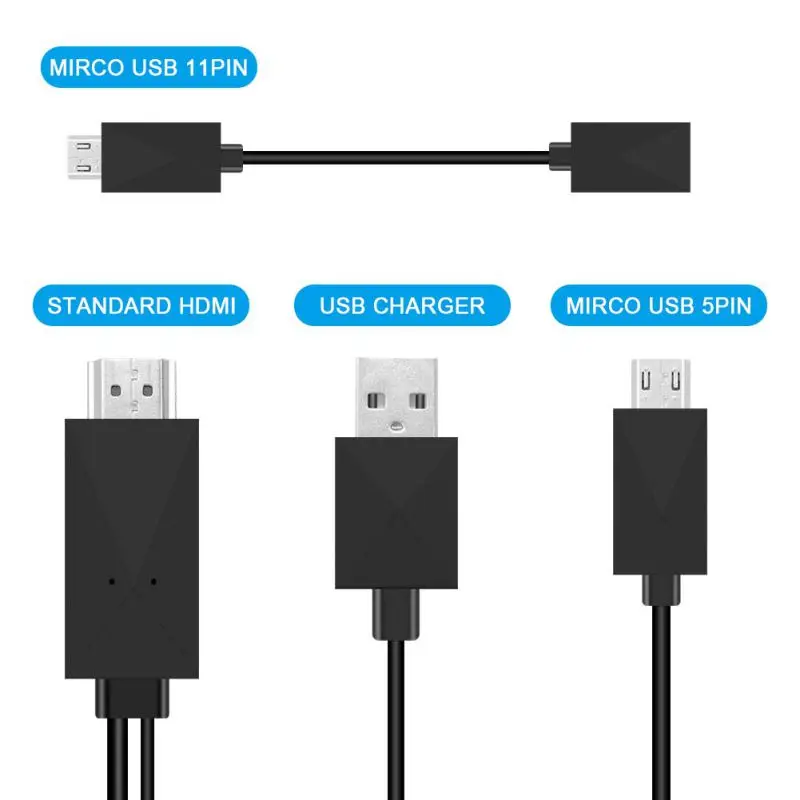 S4 S5 к HDMI Android Micro 5PIN + 11PIN Mhl видео адаптер 1080P MHL MicroUSB Hdmi Кабель адаптер|Переходники и