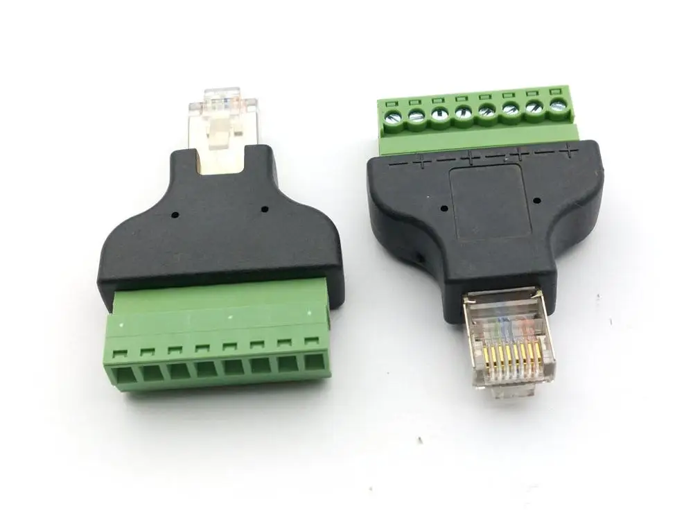 10 шт. RJ45 8P8C Ethernet папа до 8 Pin AV винтовой разъем Клеммный блок для CCTV DVR аксессуар