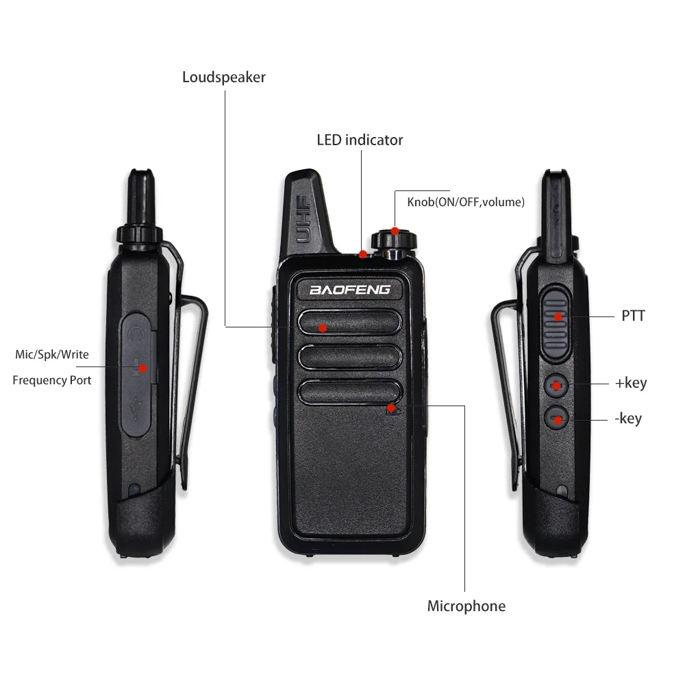 Mini interphone BF R5, bf-r5, portable FM transmitter, USB charging, CB, UHF, bf-888s, bf88s, two-way radio, 2 sets /