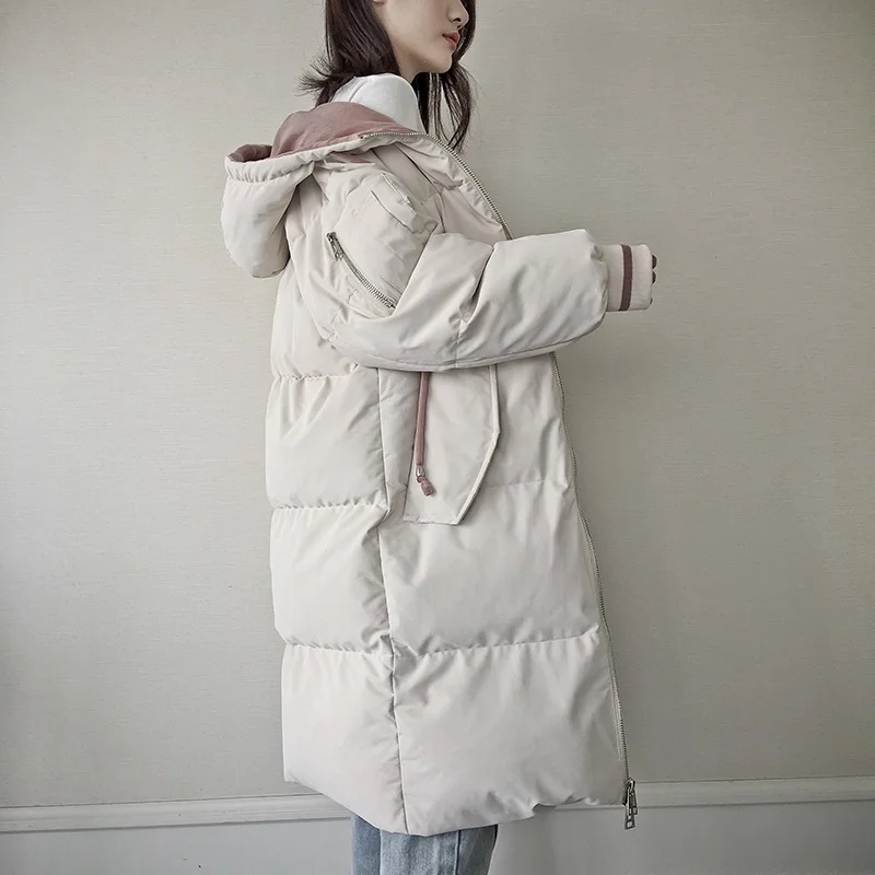 

Cotton Padded Clothes Women's Middle And Long Style 2021 New Winter Coat Design Sense Of Minority Plush Thickened Black Cotton