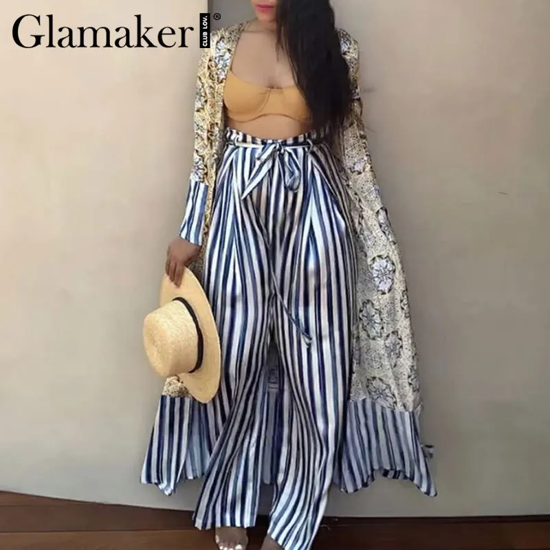 Женское винтажное платье-туника Glamaker пляжное макси-платье для отдыха с v-образным