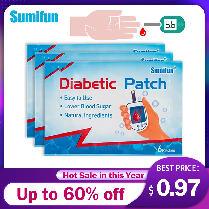 

6Pc Sumifun Diabetic Navel Patch Diabetes Balance Treat Hyperglycemia Sticker Blood Sugar Glucose Control Medical Herbal Plaster