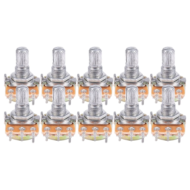 10 шт. 5K Ом 6 мм сплит рифленый вал одиночный линейный поворотный потенциометр |