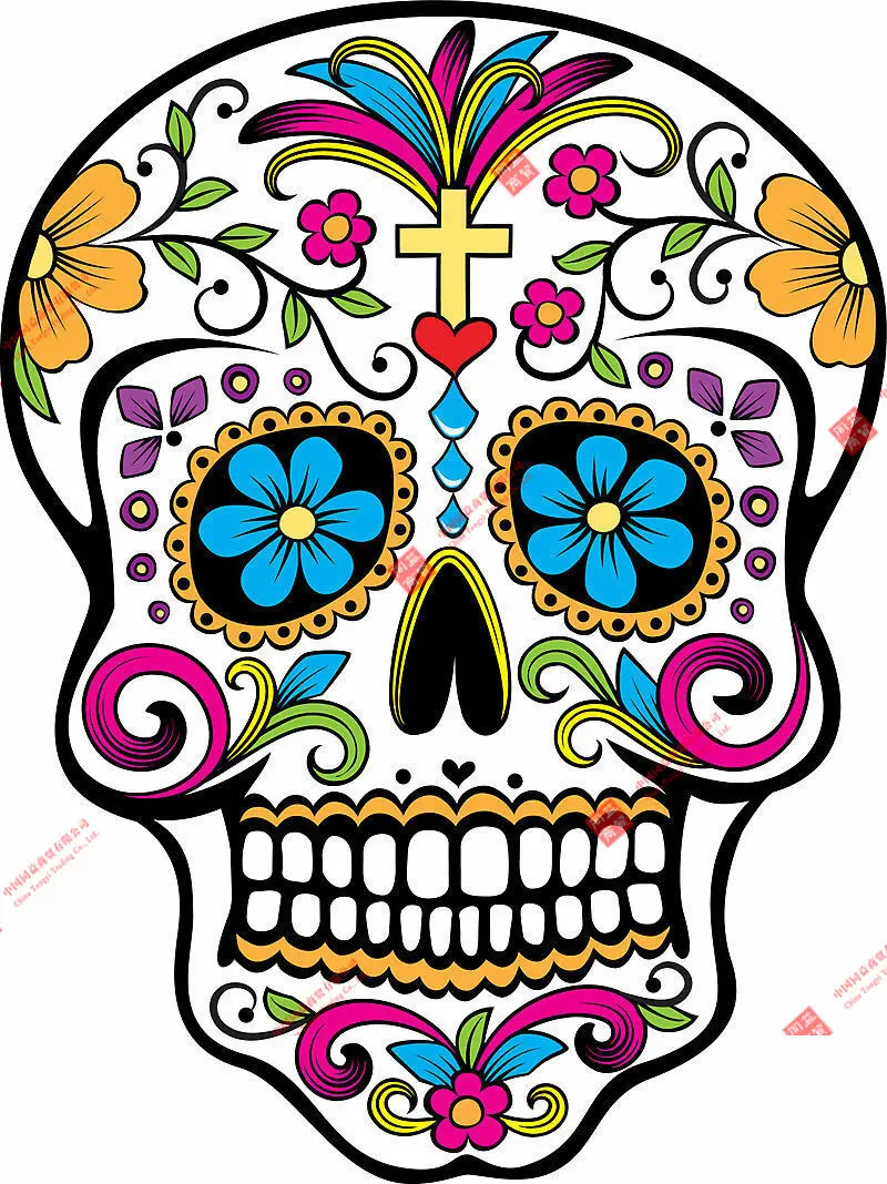 

Personality SUGAR SKULL DAY OF THE DEAD DECAL STICKER TRUCK VEHICLE WINDOW WALL CAR Racing Stickers