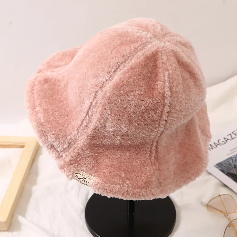 2019 корейская зимняя Панамка для женщин Новая Толстая плюс бархат Боб Дамы