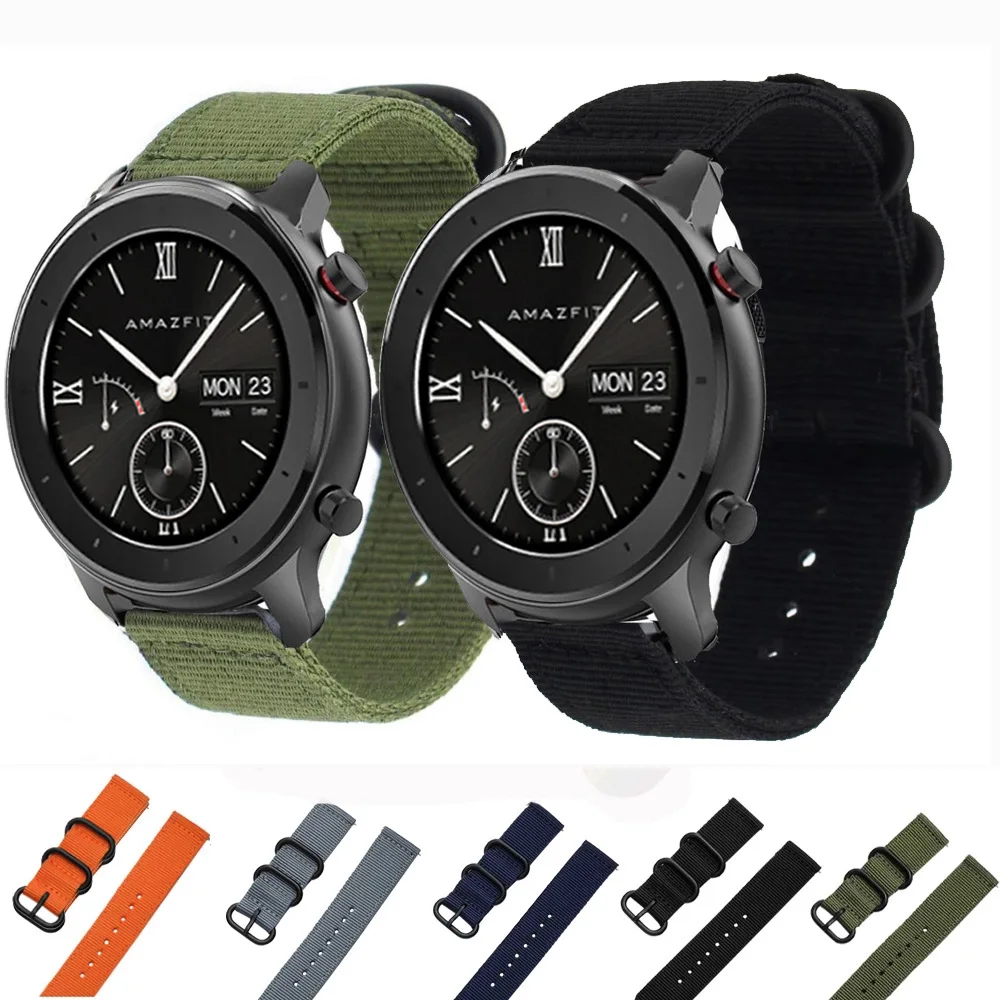 20 мм нейлоновый ремешок для Xiaomi Huami Amazfit GTR 42 спортивный браслет мужские и женские