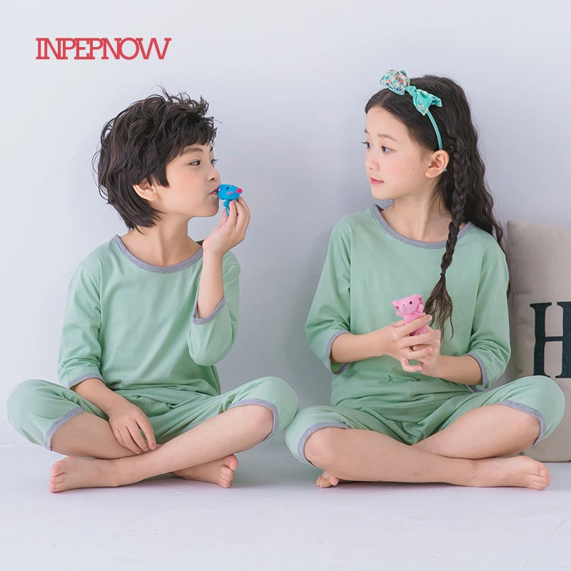INPEPNOW/Повседневный детский пижамный комплект Infantil пижама с короткими рукавами