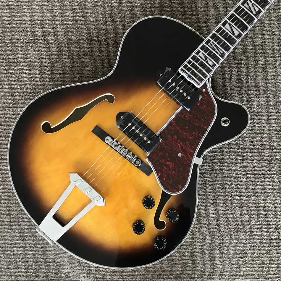 

Jazz Hollow Body Electric Guitar, Rosewood fingerboard, 2 F holes, 2 P90 pickups, high-quality electric guitar, Free shipping