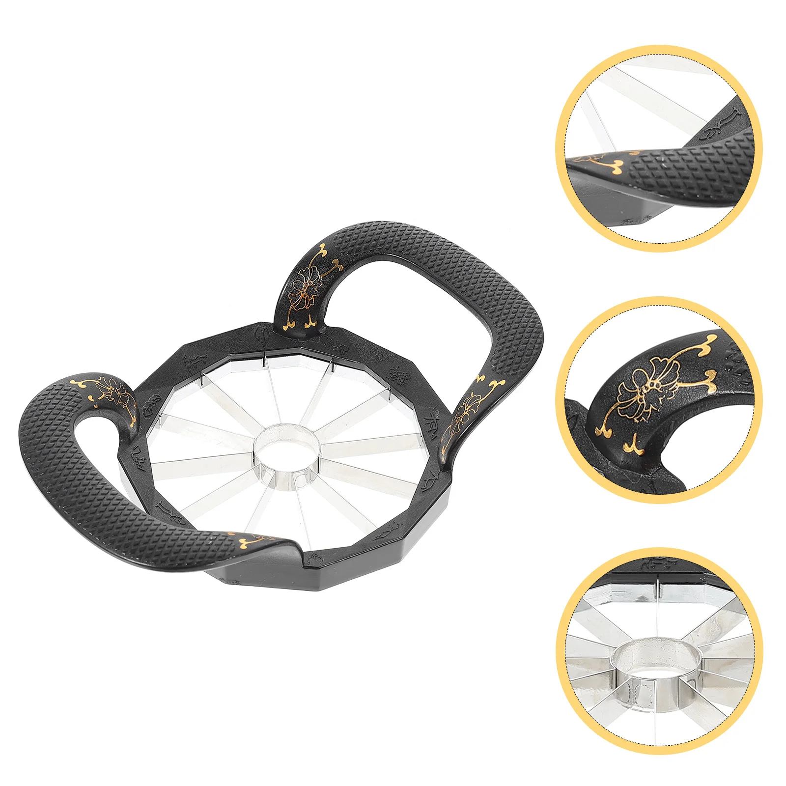 

1pc Zinc Alloy Apples Cutter Fruit Cutting Tool Apples Slicer Kitchen Tool (Black)