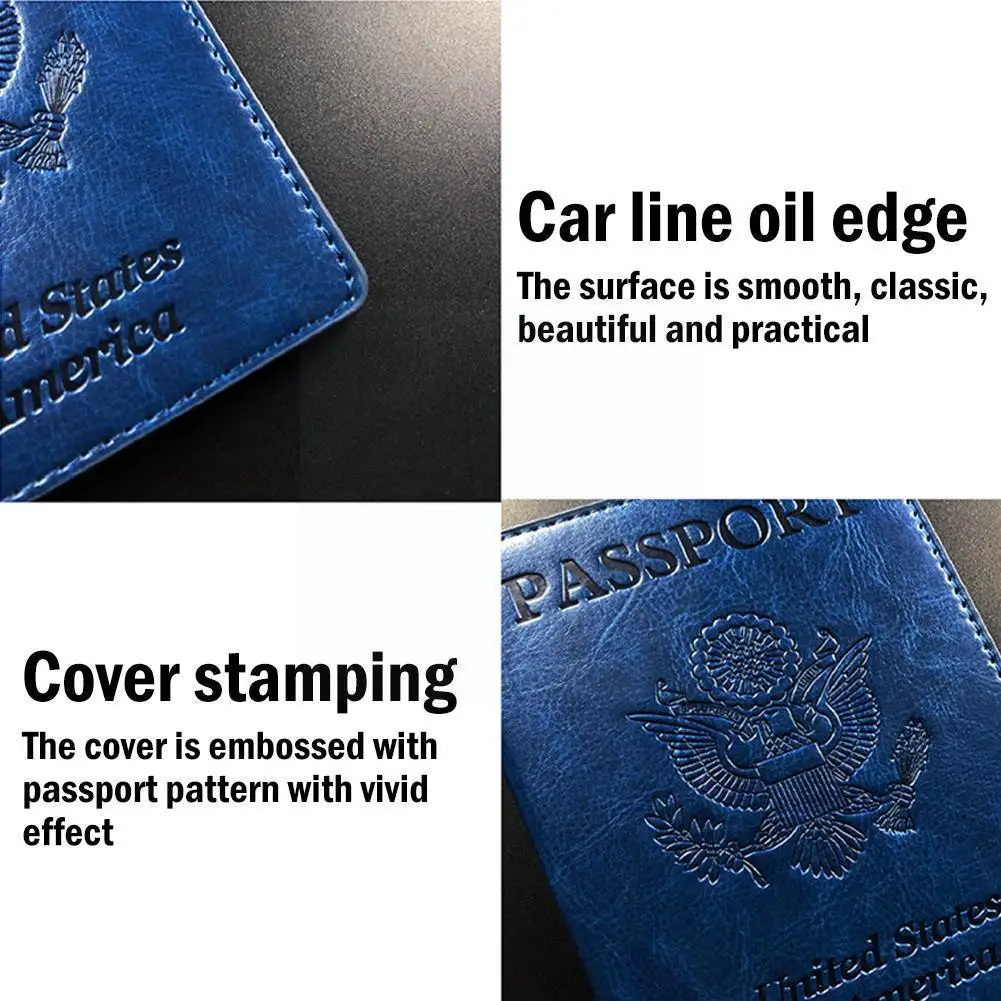 

Passport Cover Pu Leather Credit Card Slots Porte-passeport Cover Men Women Passports Organizer For Travel 140*105mm E9z7