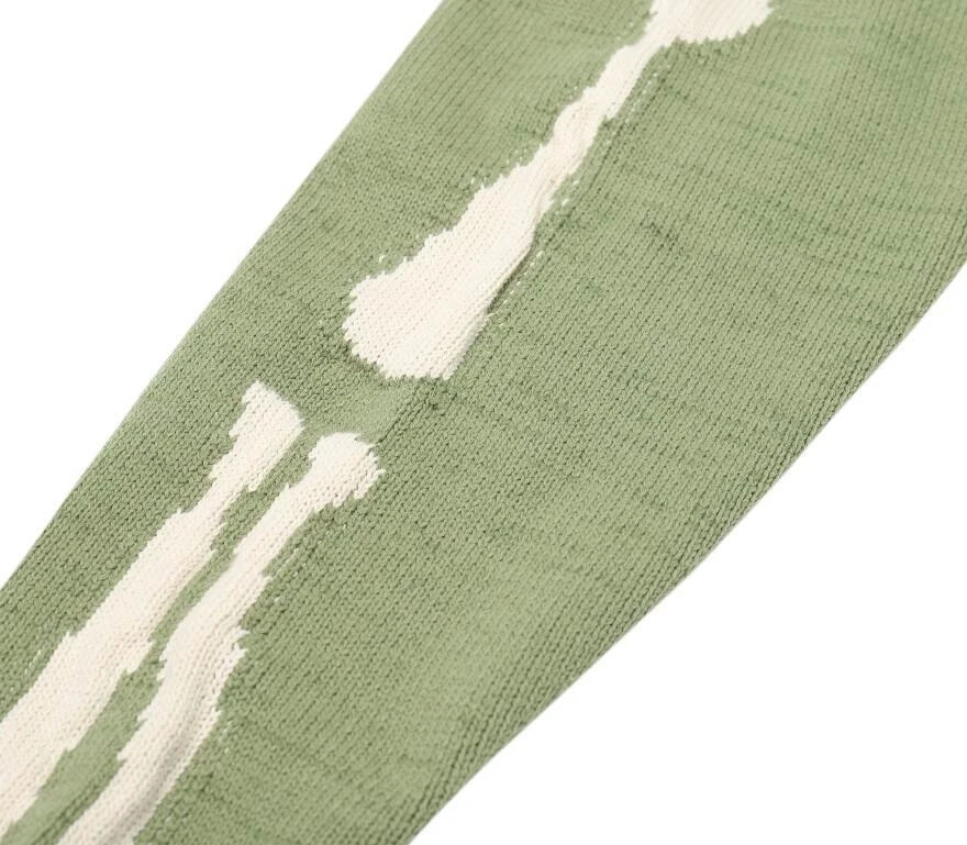 Mens Hip Hop Sweater Skeleton Bone Printing Oversized Woman High Quality Streetwear Damage Hole Vintage Punk 1:1Knitted Pullover | Мужская