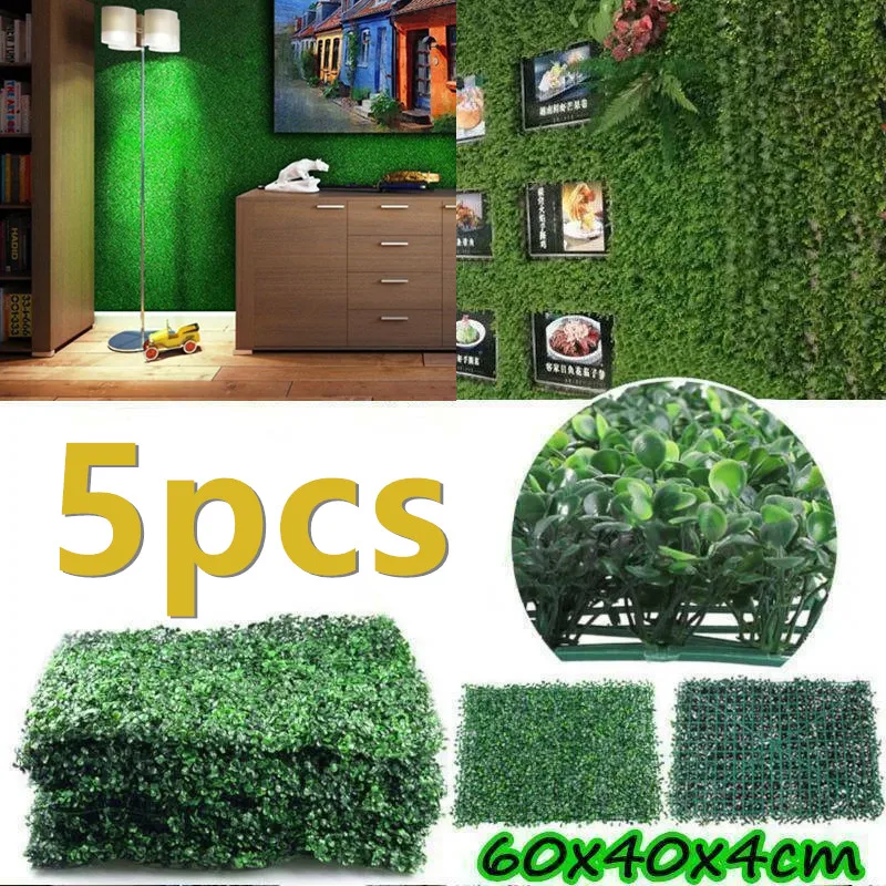 

5PCS 40x60cm Artificial Grass Lawn Turf Simulation Plants Landscaping Wall Decor Green Lawn Door Shop Image Backdrop Grass Lawns
