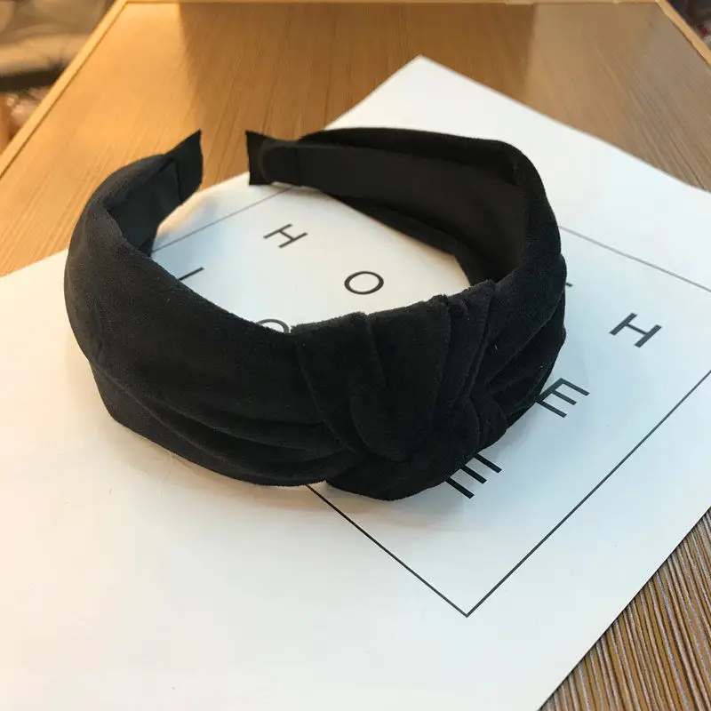 

Women Girl Lovely Bowknot Cross Knot Wide Solid Hairband Boho Headband Accessory