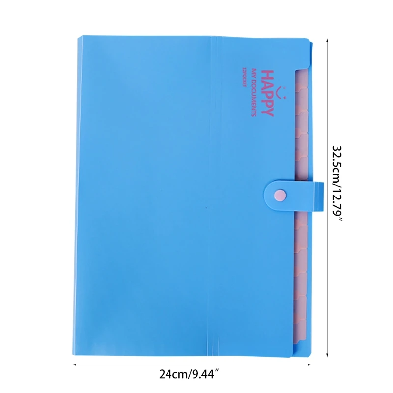 

12 Pockets Expandable File Folder Accordion File w/ Handle Buckle Document Bag