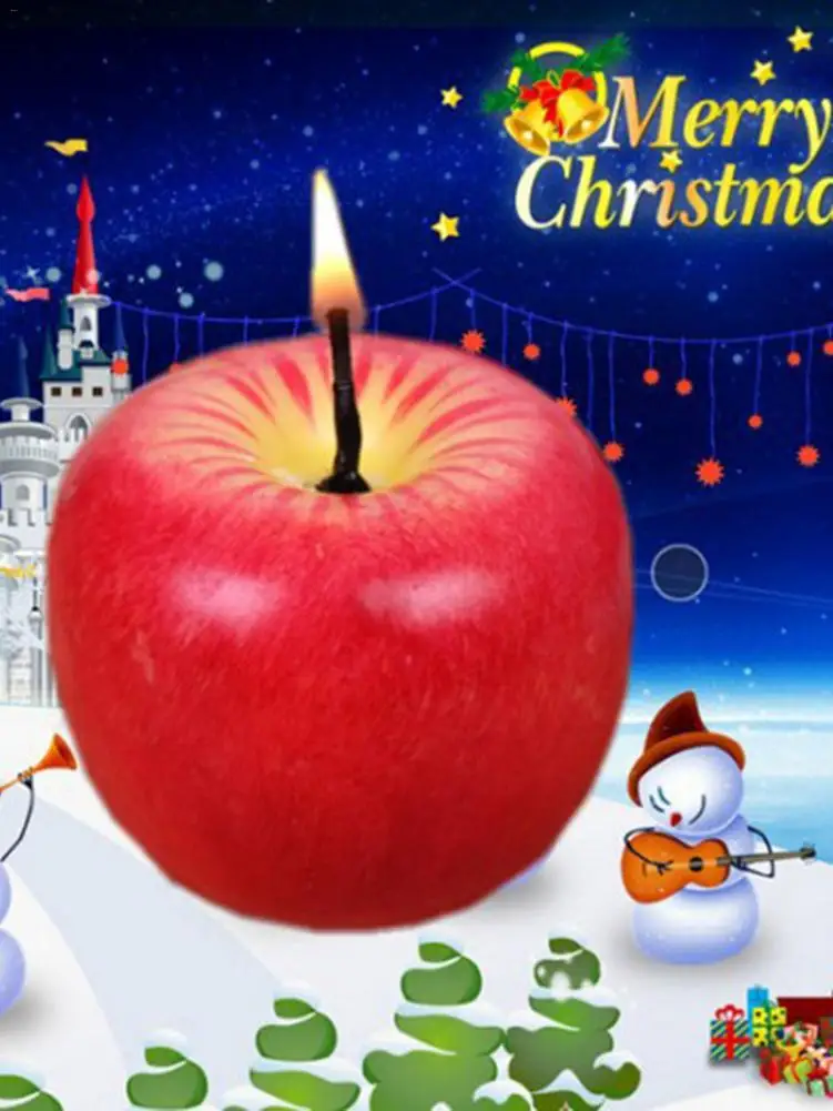 3 цвета Свеча в форме яблока инновационная романтическая искусственная восковая