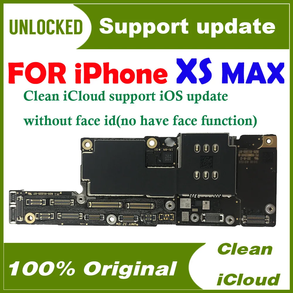 Полностью протестированная оригинальная материнская плата Clean Free iCloud для iPhone XS MAX
