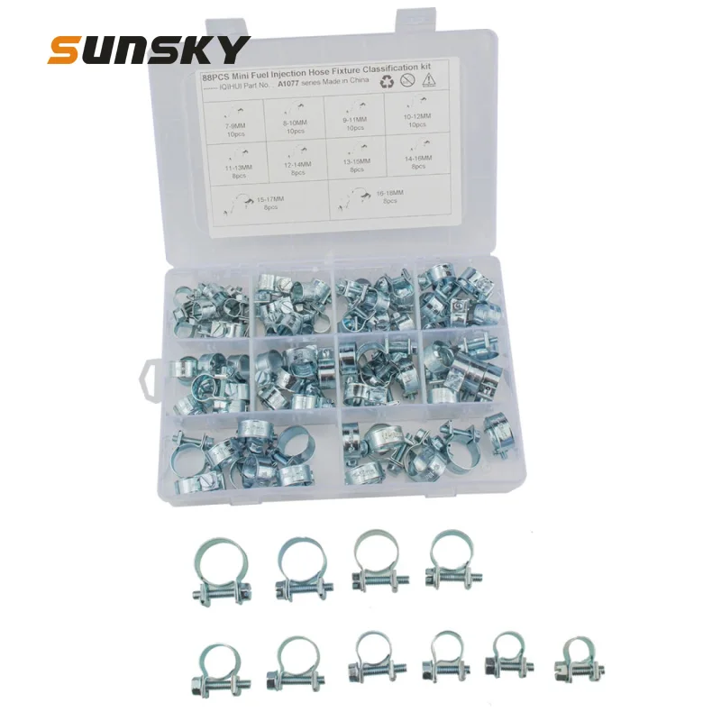 

88 шт., зажимы для шланга, пропускная способность 9 мм