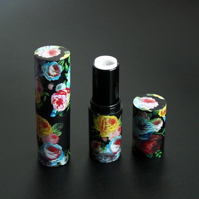 100 шт./лот 12 1 мм черный пустой пластиковый круглый футляр для губной помады с