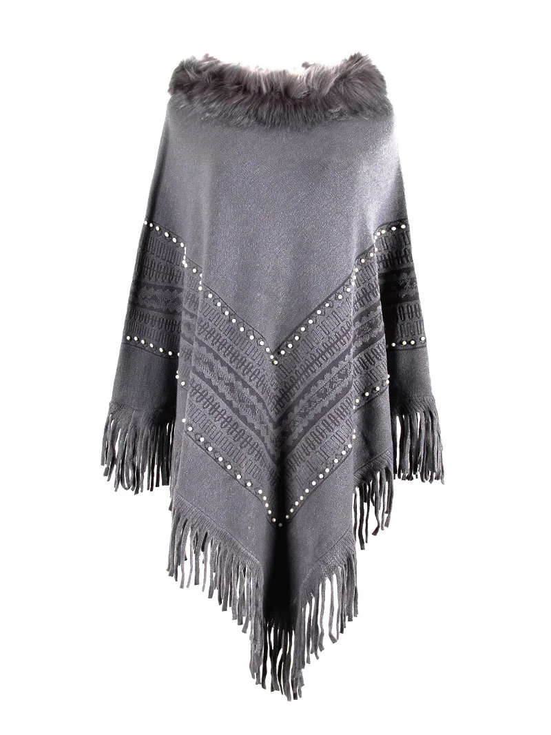 пончо женское Cloak Winter Knitted Cashmere Poncho Capes Shawl Cardigans Sweater Coat накидка ponchos and capes poncho |