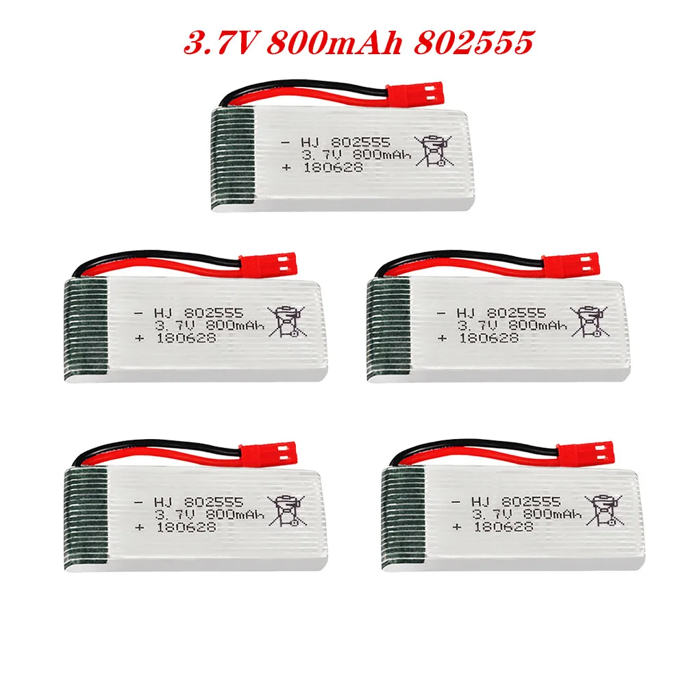 2/5 шт. 3,7 в 800 мАч литий-полимерный аккумулятор для Syma X54HC X54HW X56W TK110HW JXD509 509 Вт 509G V686 H12C запасная часть для радиоуправляемого дрона квадрокоптера JST