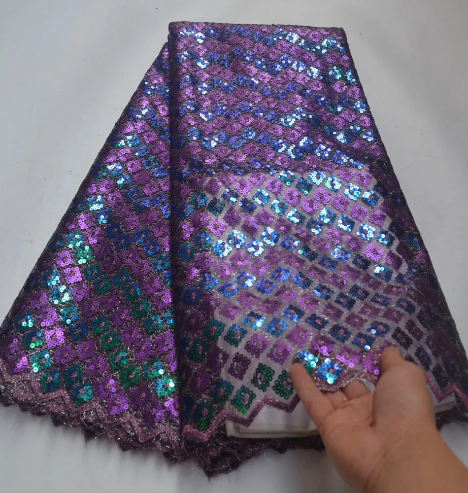 

Shinny lace fabric New fashion design women dress material for Wedding Party embroidered French net fabric with sequins ML8776