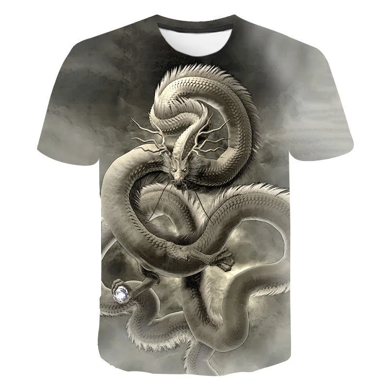 

Men's Children's Summer Animal Trend Cool Man 3D T-Shirt 2021 Dragon Print T-Shirt Hip Hop Travel Funny Short Sleeve 120