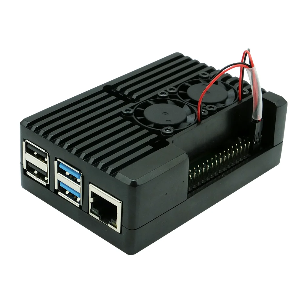 Двойной вентилятор Raspberry Pi 4 Модель B Алюминиевый металлический чехол с супер