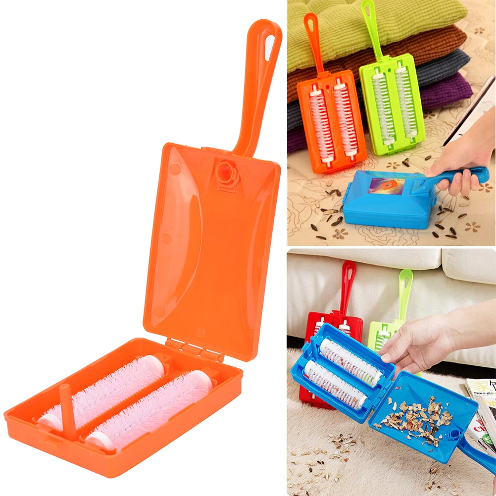 

Ручная подметальная щетка для крошек, 1 шт., роликовый инструмент для чистки ковровых покрытий, 2 щетки, головки