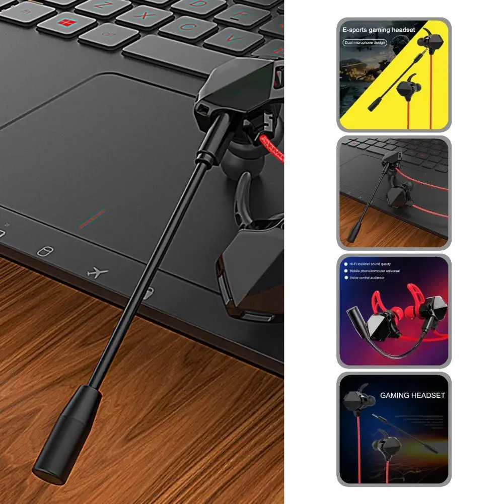

Portable Durable Ergonomics Wired Earbud with Microphone ABS Wired Earbud Sensitive for Gaming