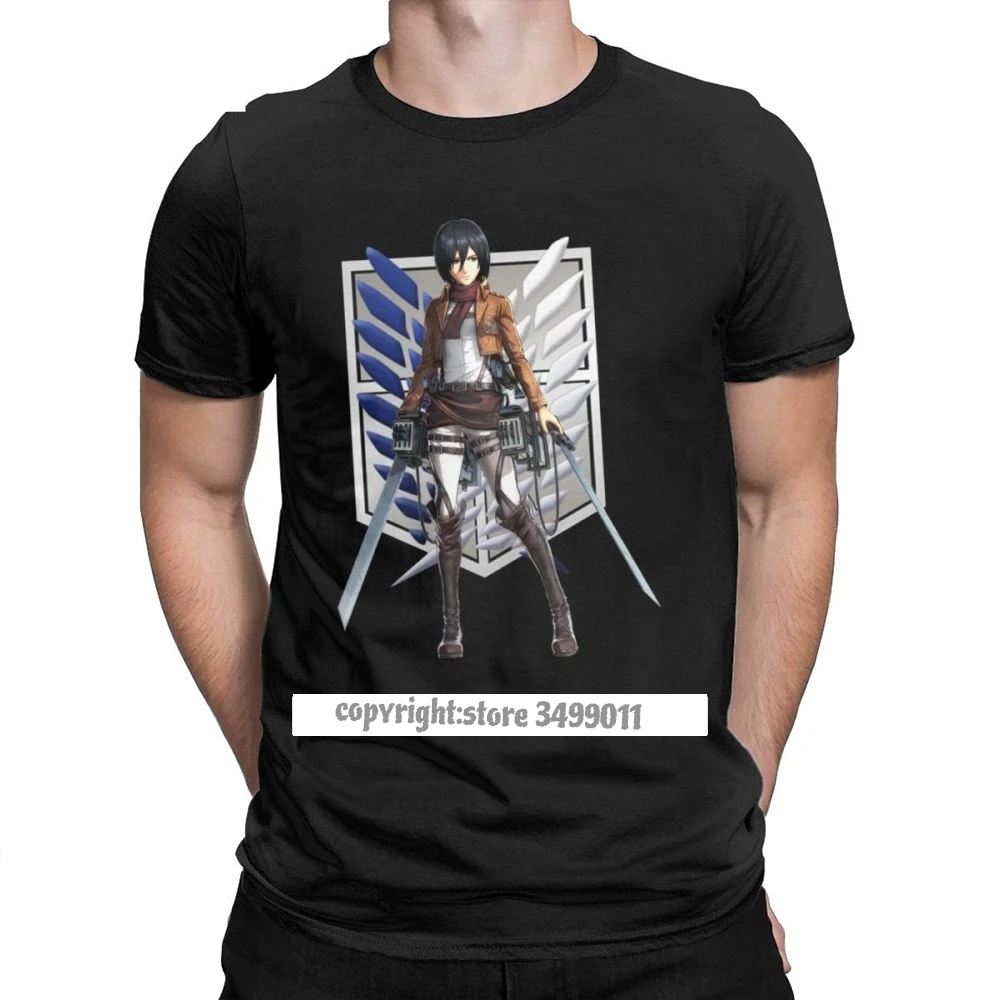 

Shingeki No Kyojin Ackerman Attack On Titan Men T Shirts Anime Shingeki Manga Tees Fitness Tshirts Cotton Streetwear