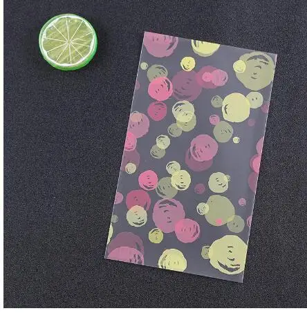 200 шт милые цветные точечные пластиковые пакеты для печенья целлофановые сумки