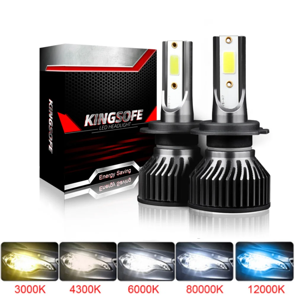 2 шт. Автомобильные светодиодные лампы H1 H3 H4 H7 H8 H11 HB3 9005 HB4 9006|Передние LED-фары для
