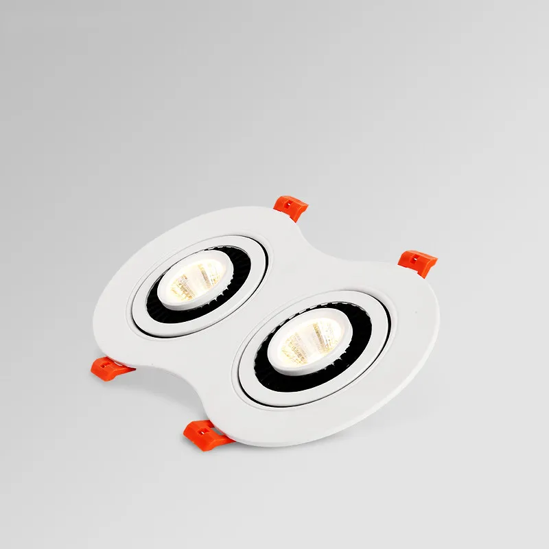 Встраиваемая потолочная лампа с двойной головкой и регулируемым углом 14 Вт 24